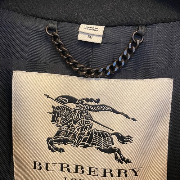 Men Burberry Wool Coat size 56 - Picture 3 of 5